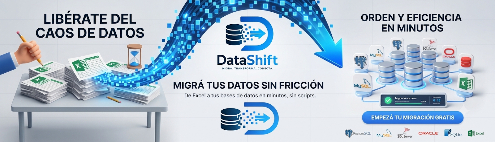 Liberate del caos de datos — orden y eficiencia en minutos con DataShift